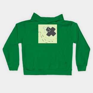 Retro Green Path Finder Abstract Art Kids Hoodie